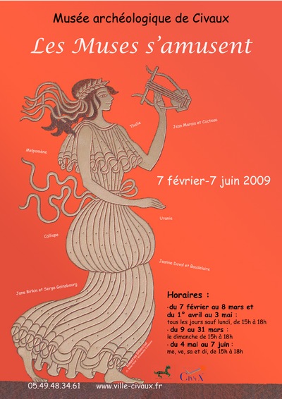 affiche de l'exposition Les Muses s'amusent affiche de l'exposition Les Muses s'amusent