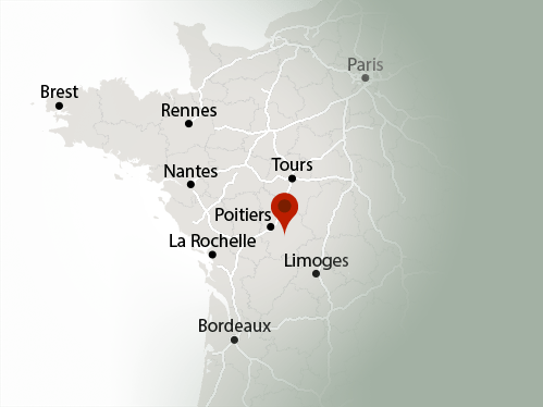 Carte de France situant Civaux